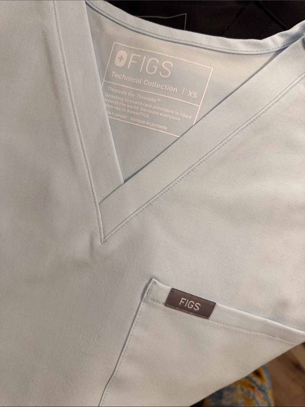 Figs Womens Light Blue V-Neck Medical Top
